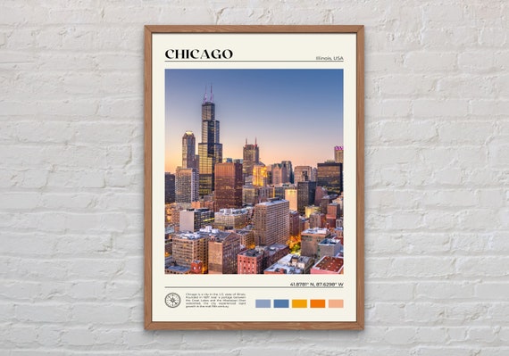 Chicago Photo Travel Poster, Illinois Wall Art