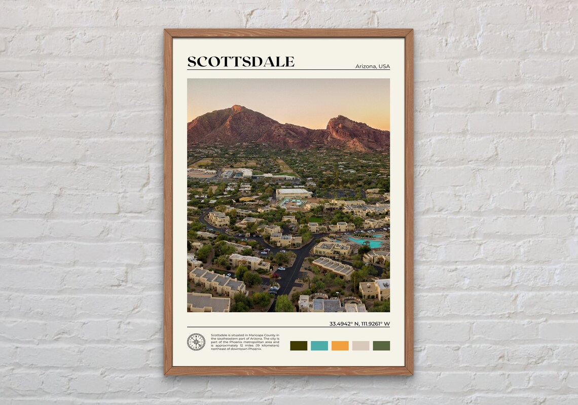 Scottsdale Photo Print, Desert City Wall Art