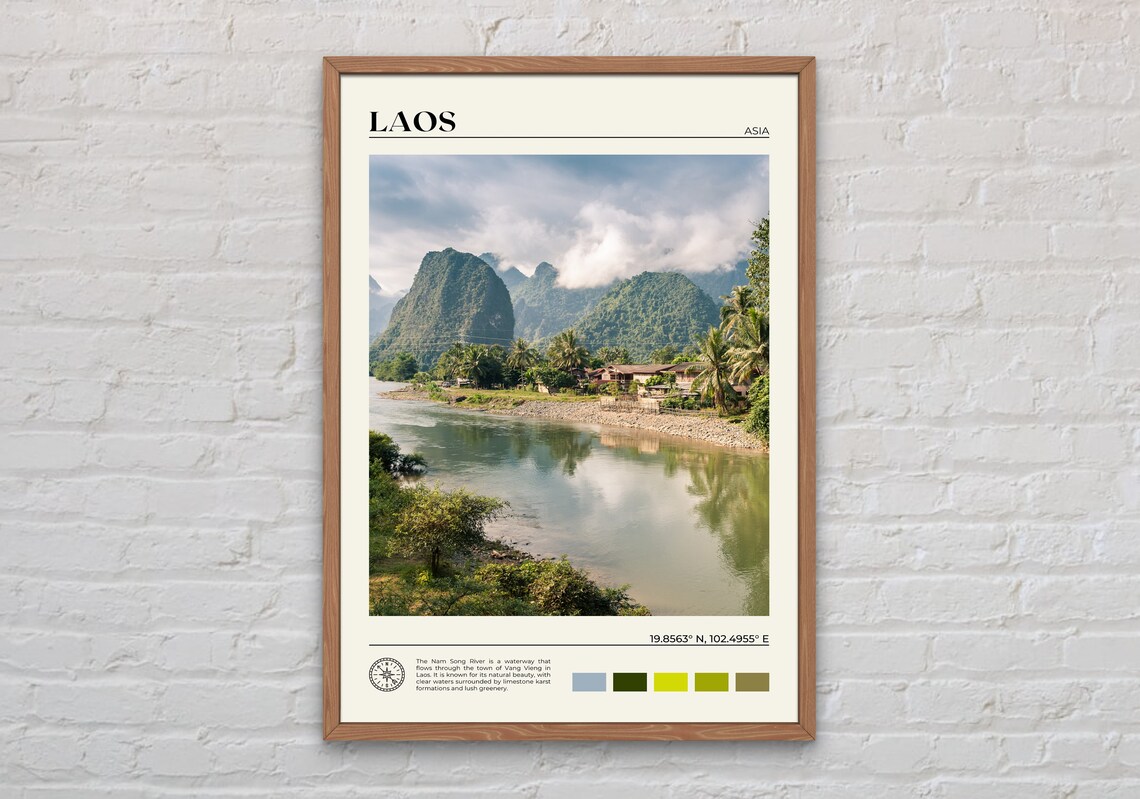 Laos Real Photo Wall Art Print