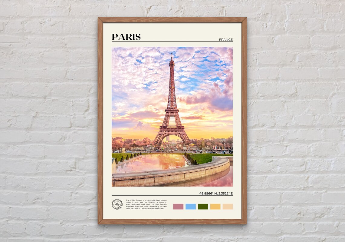 Paris Real Photo Travel Poster, France Wall Art