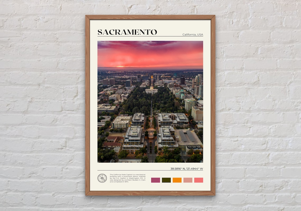 Sacramento Photo Travel Poster, California Wall Decor