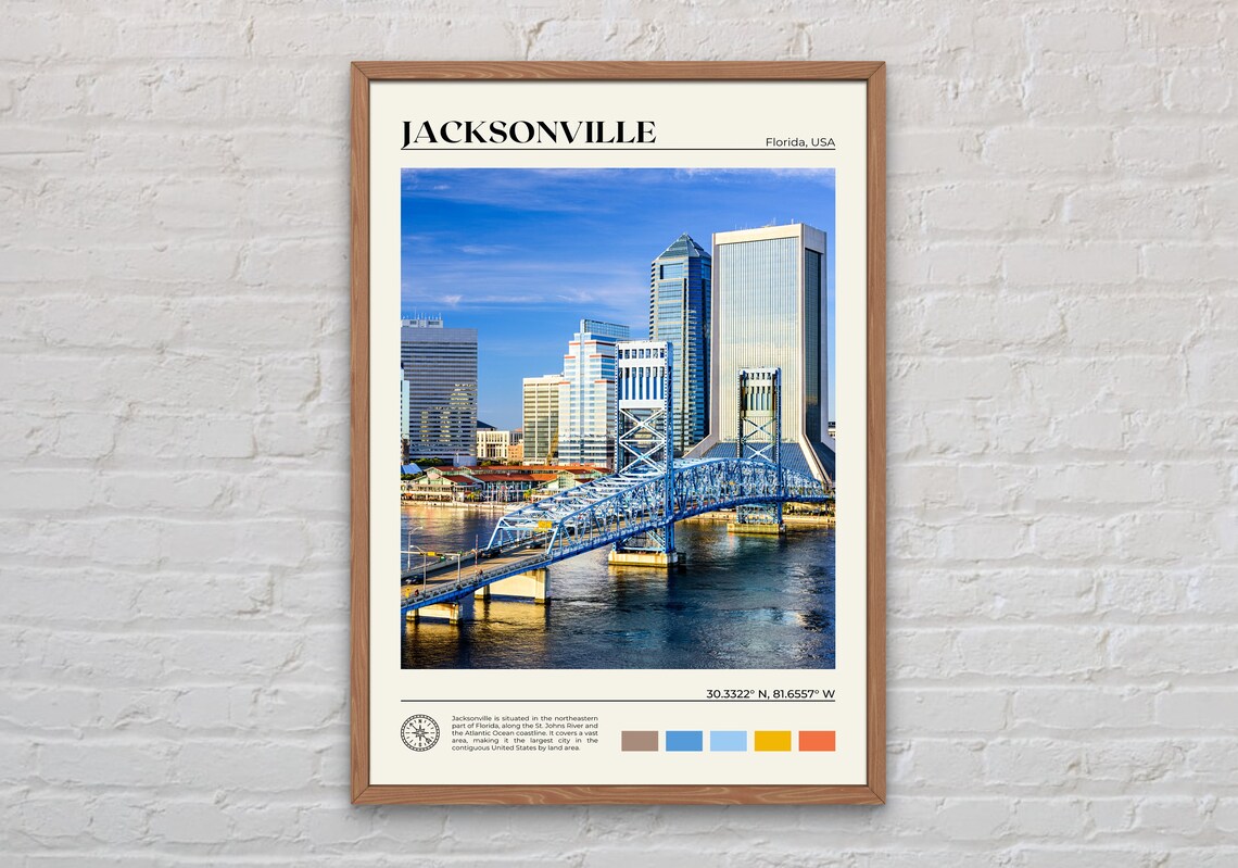 Real Photo Jacksonville Print Jacksonville Wall Art Jacksonville Poster Jacksonville Photo Jacksonville Wall Decor Florida