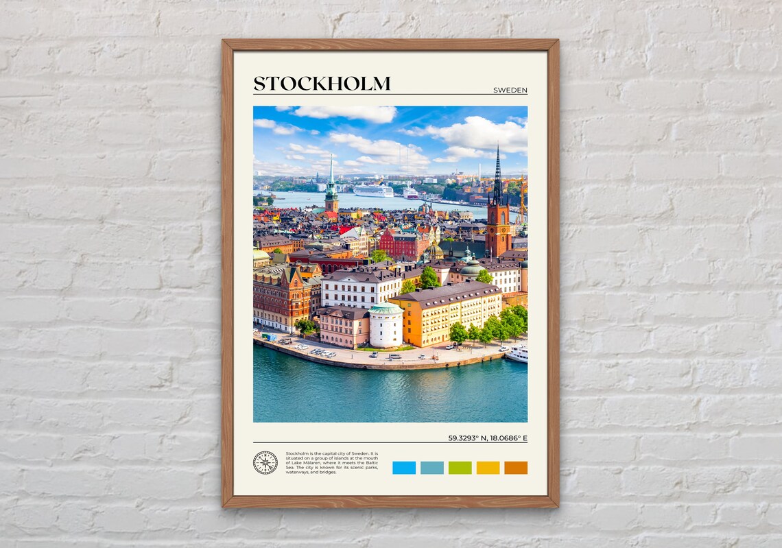 Stockholm Photo Print, Sweden Travel Poster