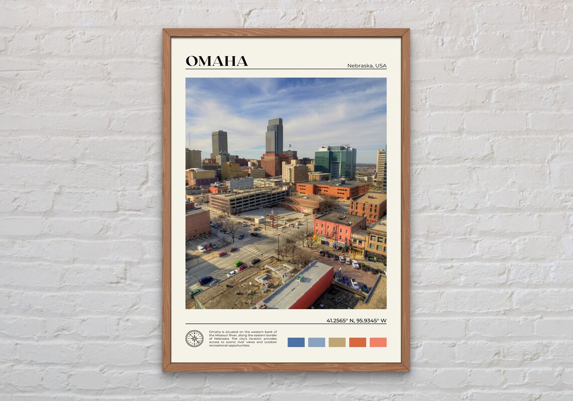 Omaha Travel Poster, Nebraska Photo Art Print