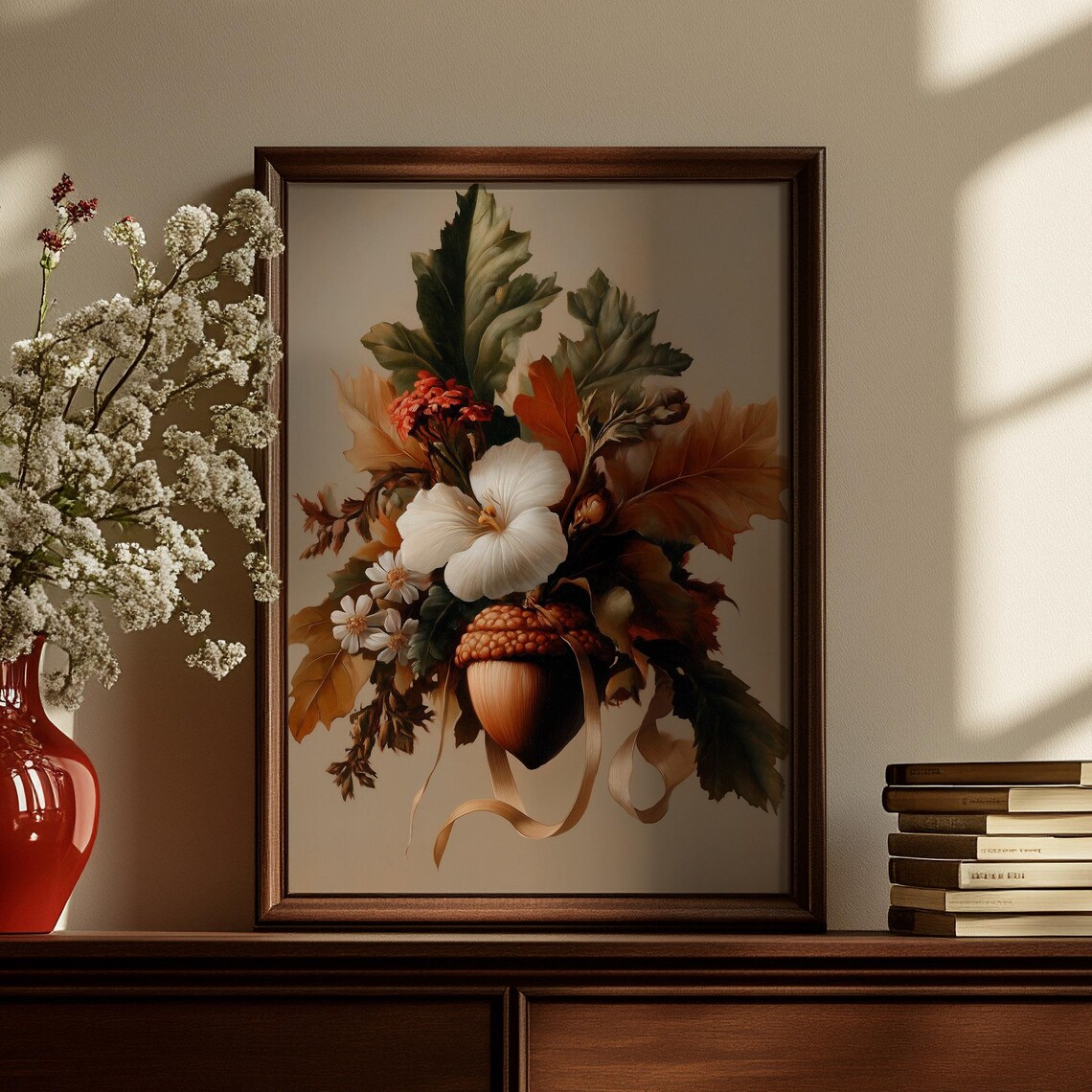 Autumn Botanical Bouquet Oil Painting Fall Floral Arrangement Poster - Image 4