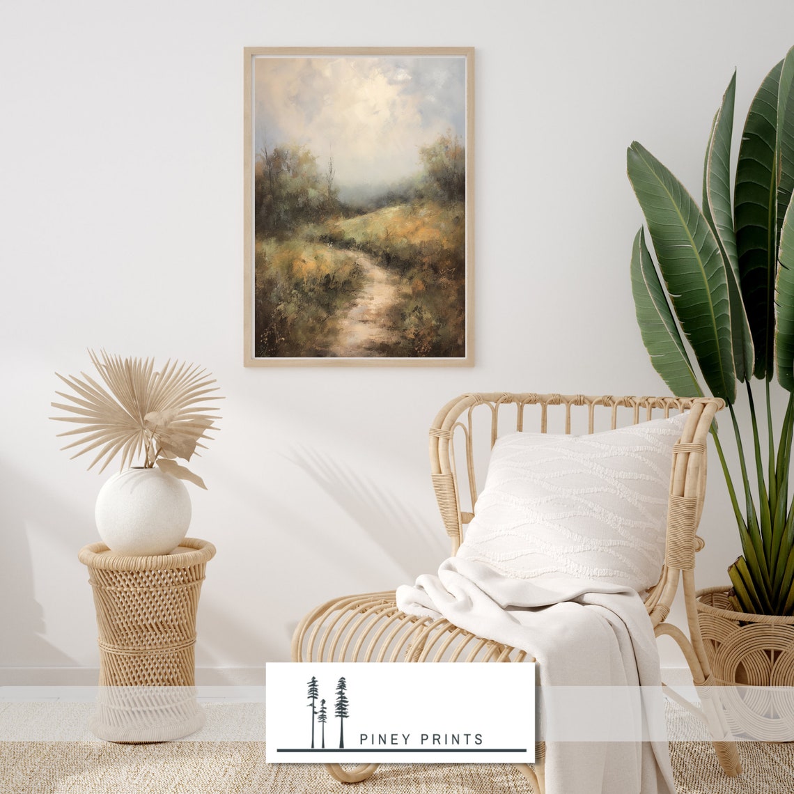 Meadow Path Through Tall Grass Soft Painterly Nature Walk Art Poster - Image 3