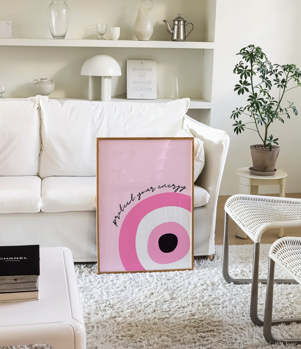 Protect Your Energy Pink Evil Eye Nazar Symbol Girly Decor Poster - Image 3