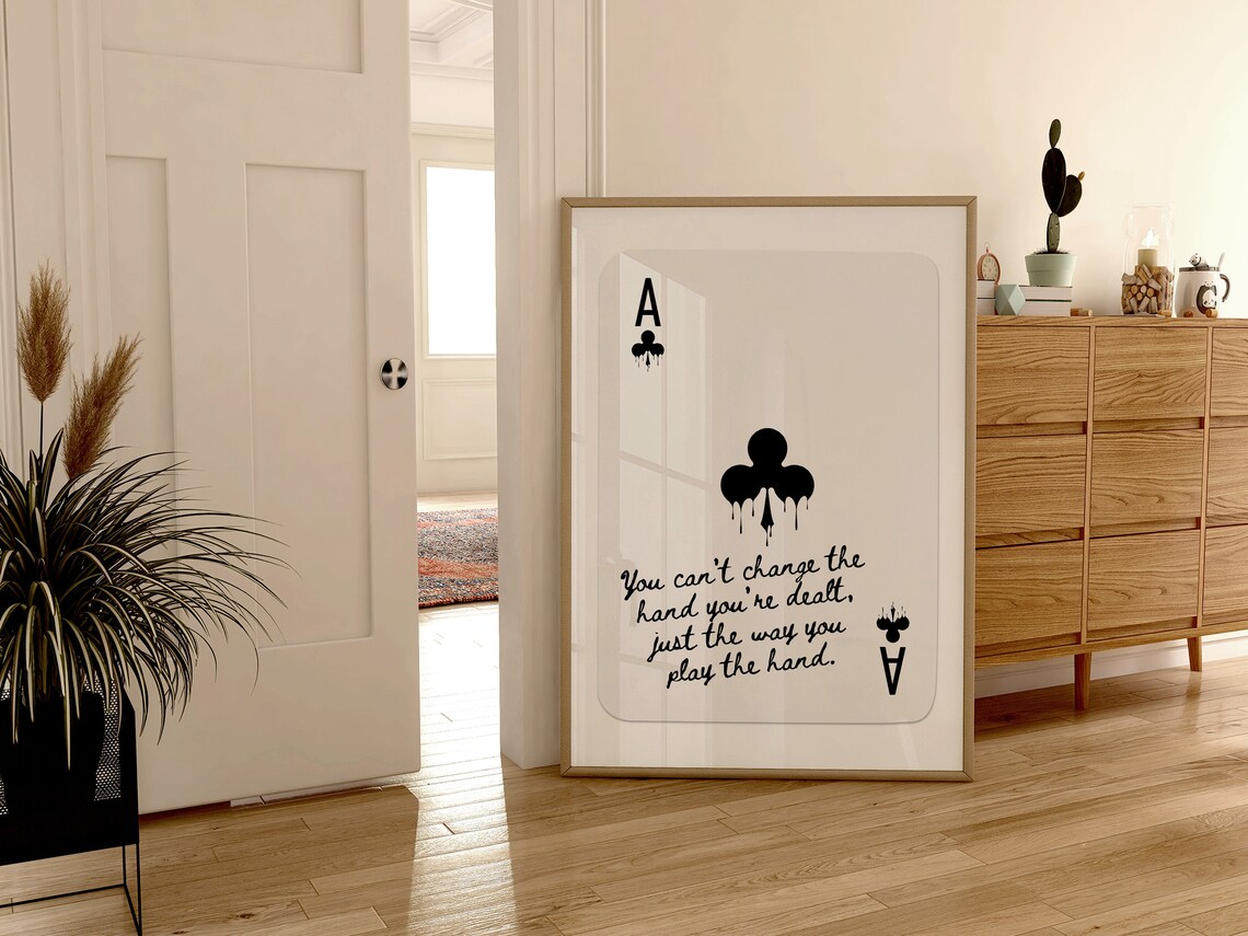 Playing Card Quote Print, Retro Ace of Clubs - Image 2