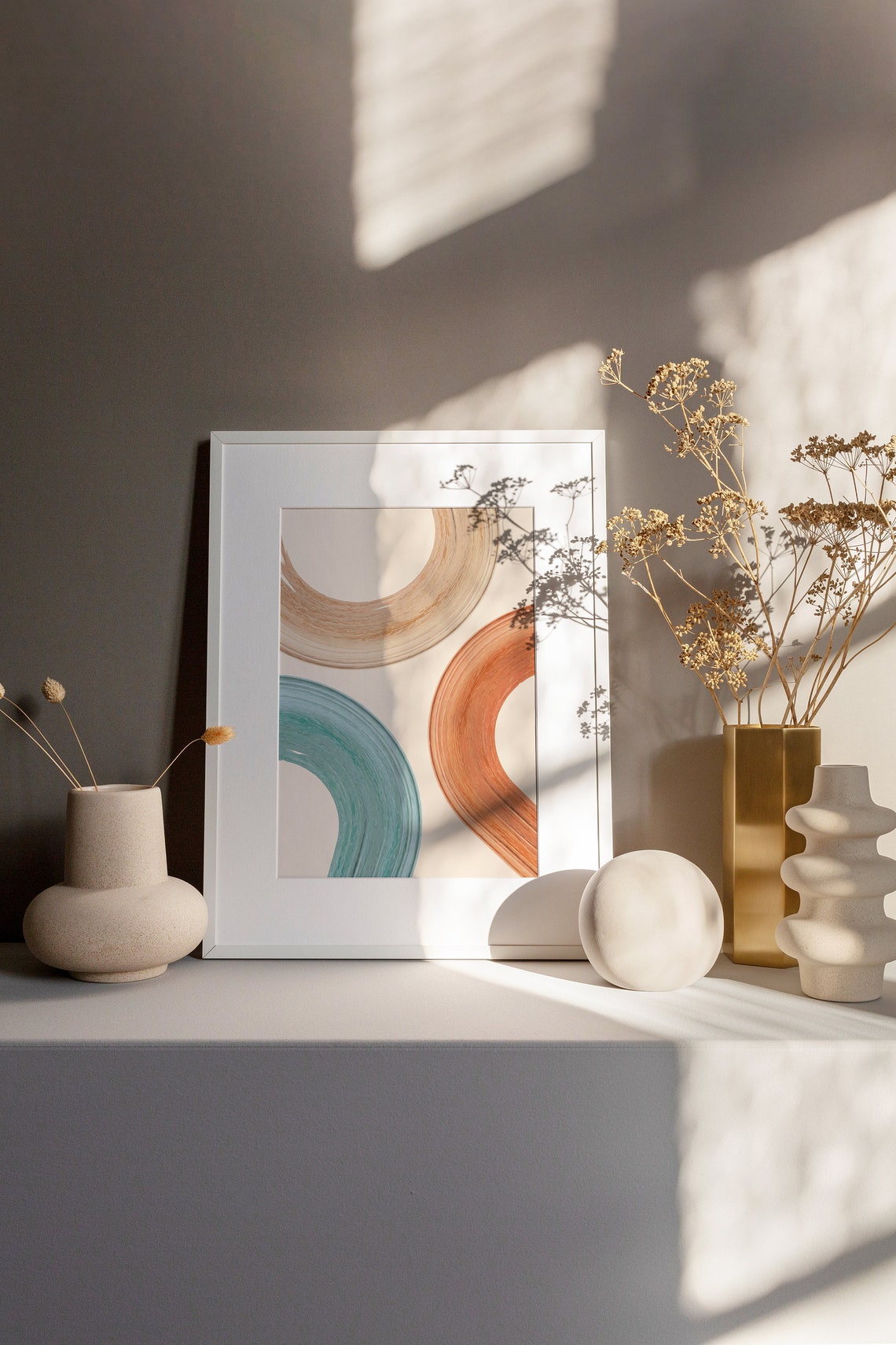 Rainbow Print Mid Century Modern Art Abstract Wall Decor Boho Home Decor Minimalist Wall Art Boho Living Room Decor Rainbow Poster