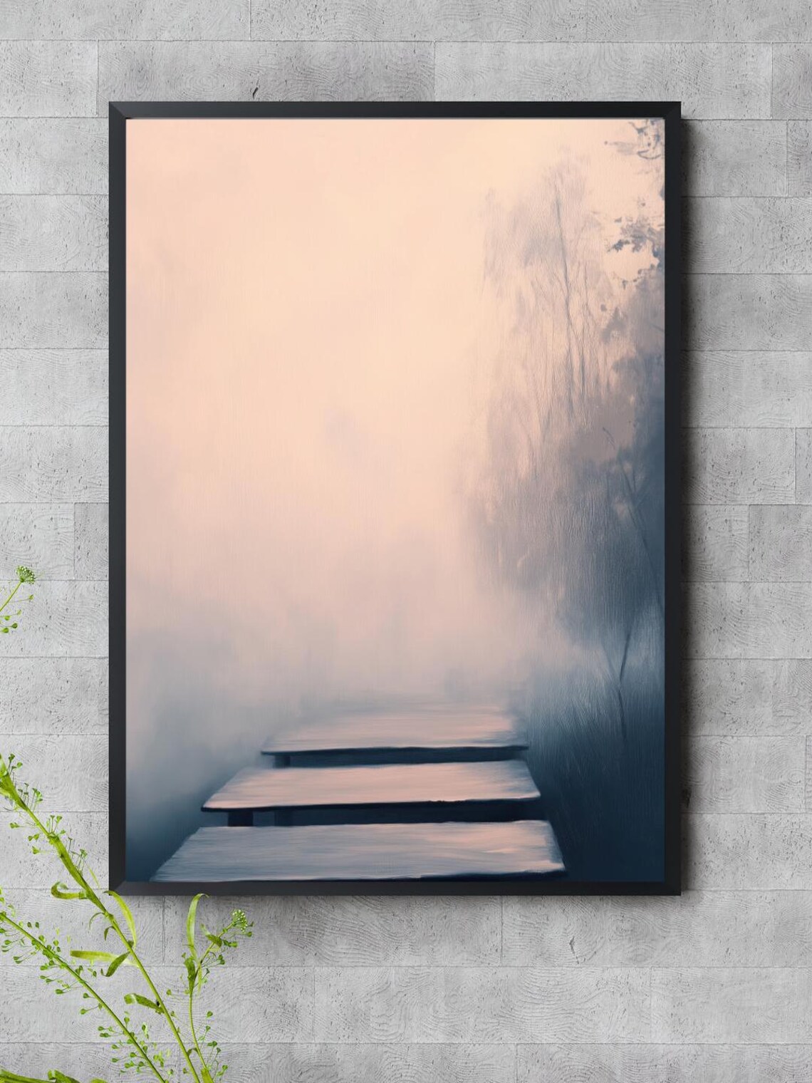 Misty Dock In Soft Pastels, Minimalist Dreamscape - Image 4