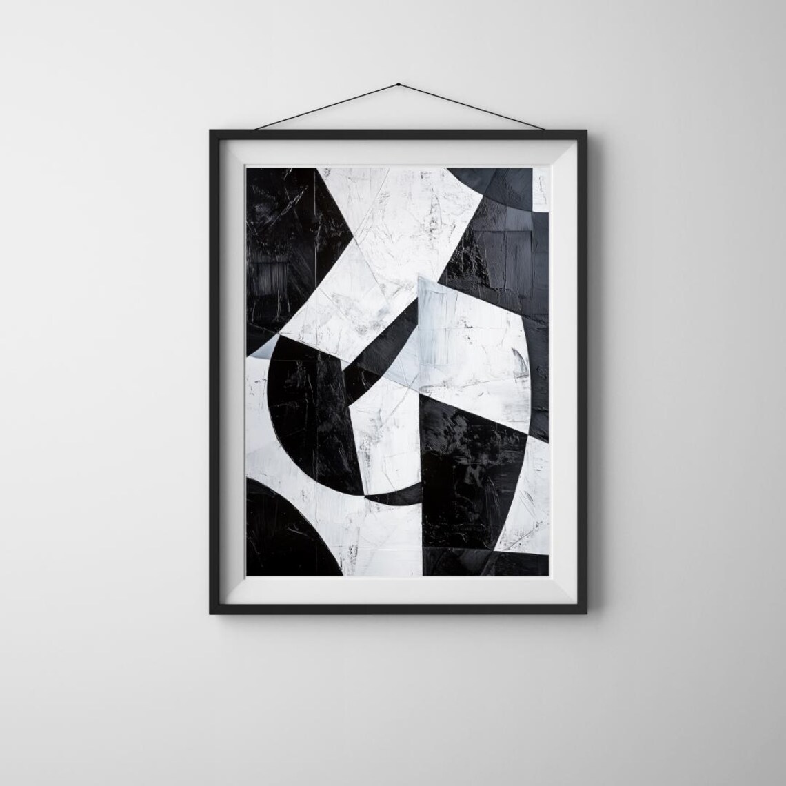 Monochrome Motion, Black And White Abstract Art Print