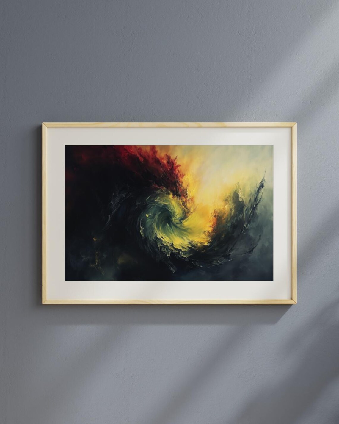 Whirl Of Chaos Abstract Oil Painting, Dark Mood Decor