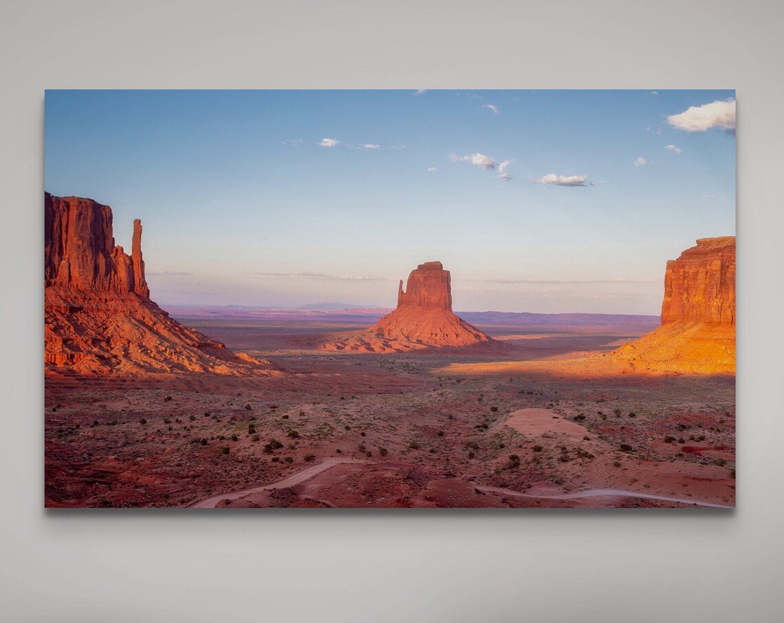Monument Valley Glowing Red Rock Buttes Sunrise Desert Panorama Poster - Image 3