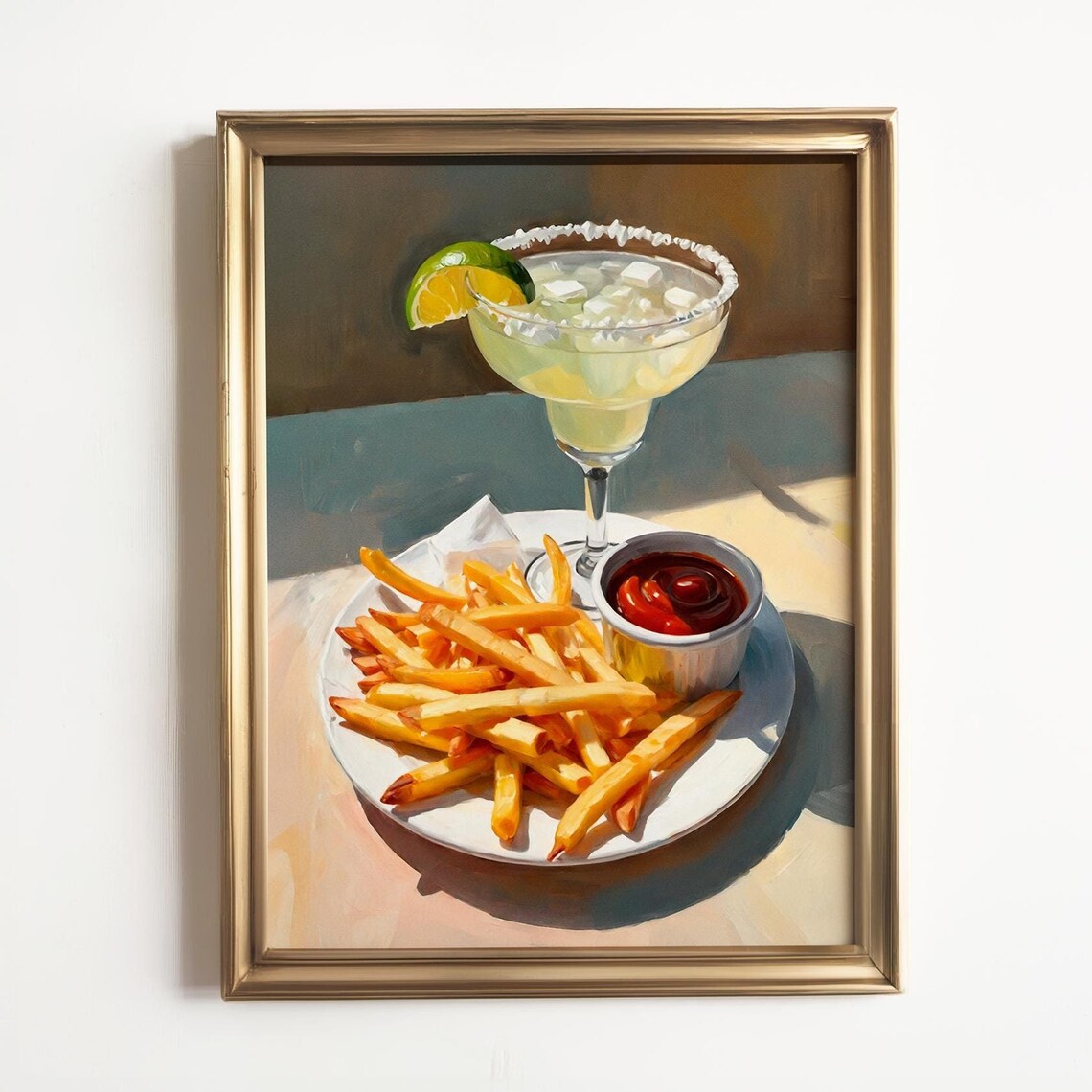 Margarita And French Fries Bar Cart Poster