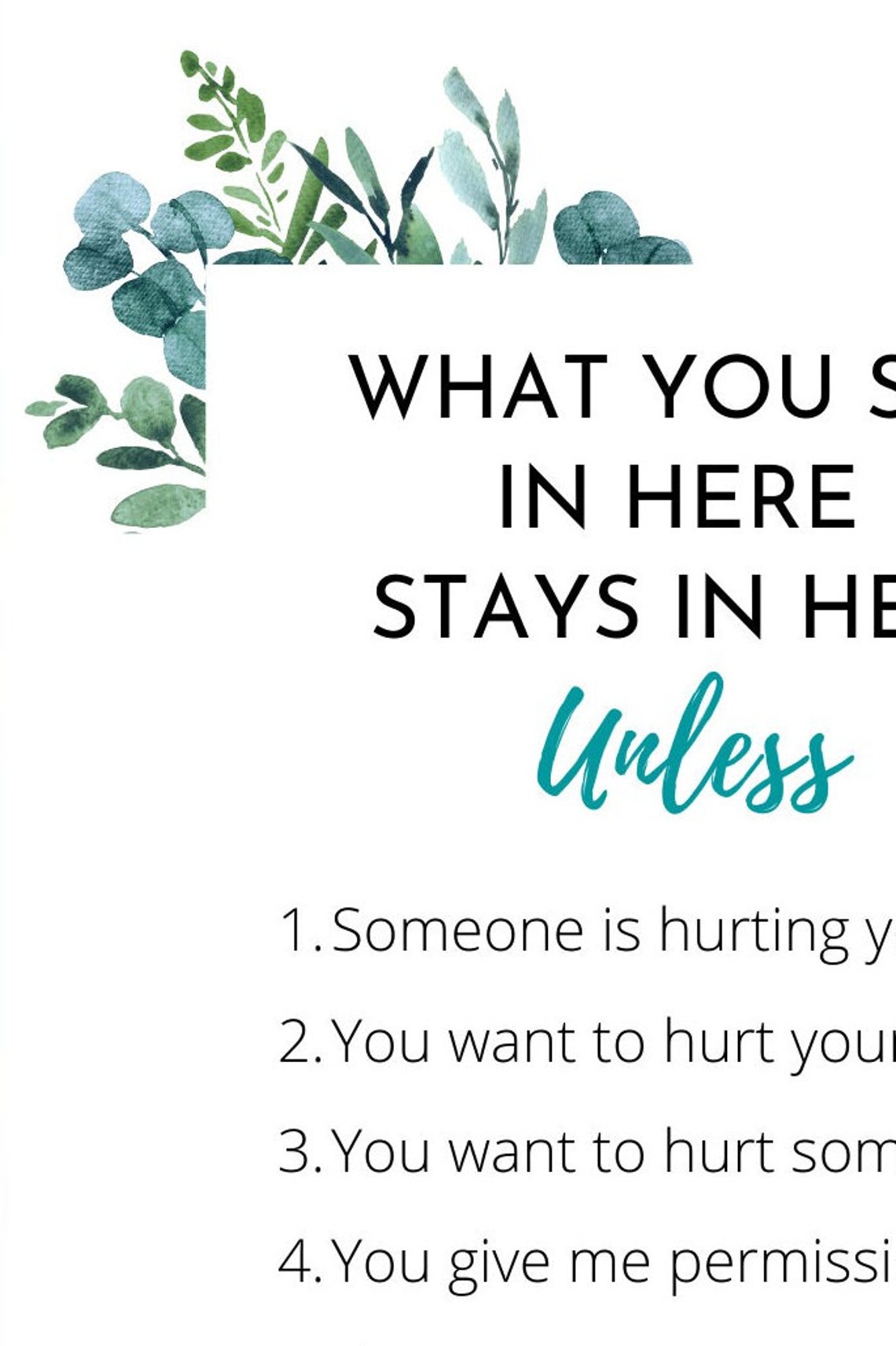 What You Say In Here Stays In Here Counselor Confidentiality Poster - Image 5