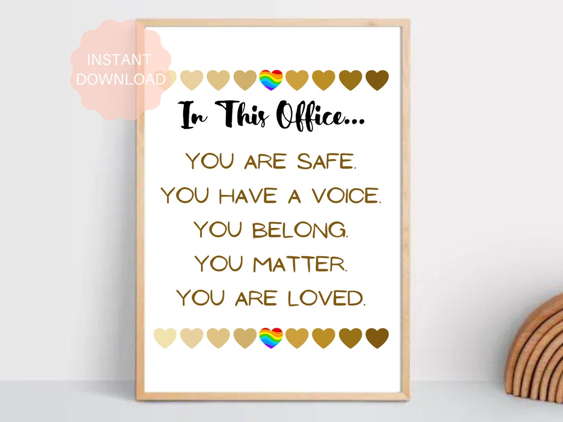 In This Office You Are Safe Affirmations Gold Typography Sign Poster - Image 5