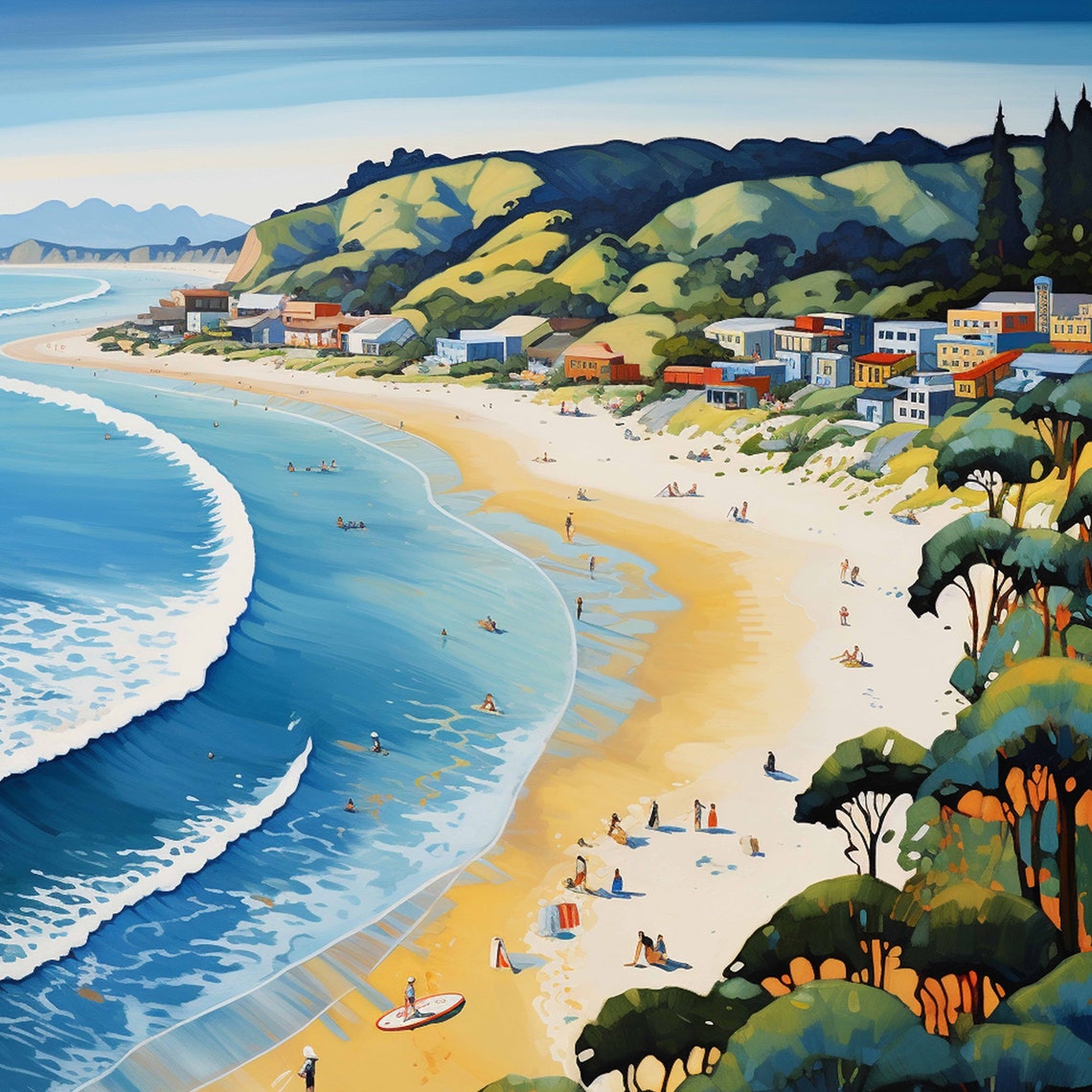 Bolinas Marin County California Coastal Beach Travel Art Poster - Image 4