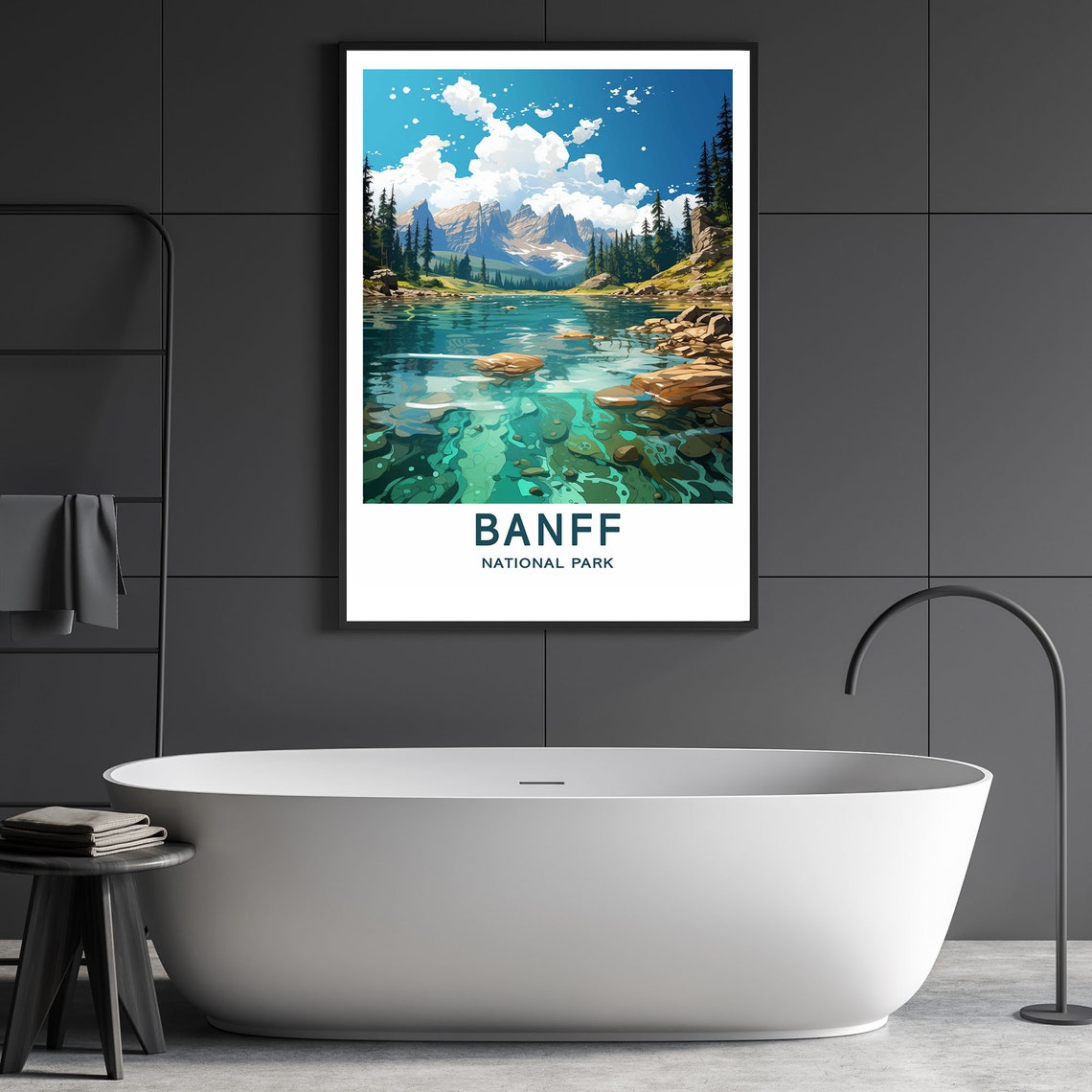Banff National Park Mountain Lake Canada Scenic Travel Poster - Image 2