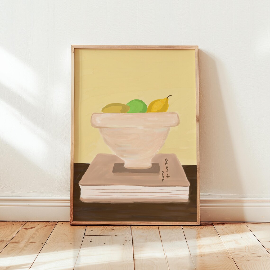 Charming Fruit Bowl On Art Of Home Book Still Life Painting Poster