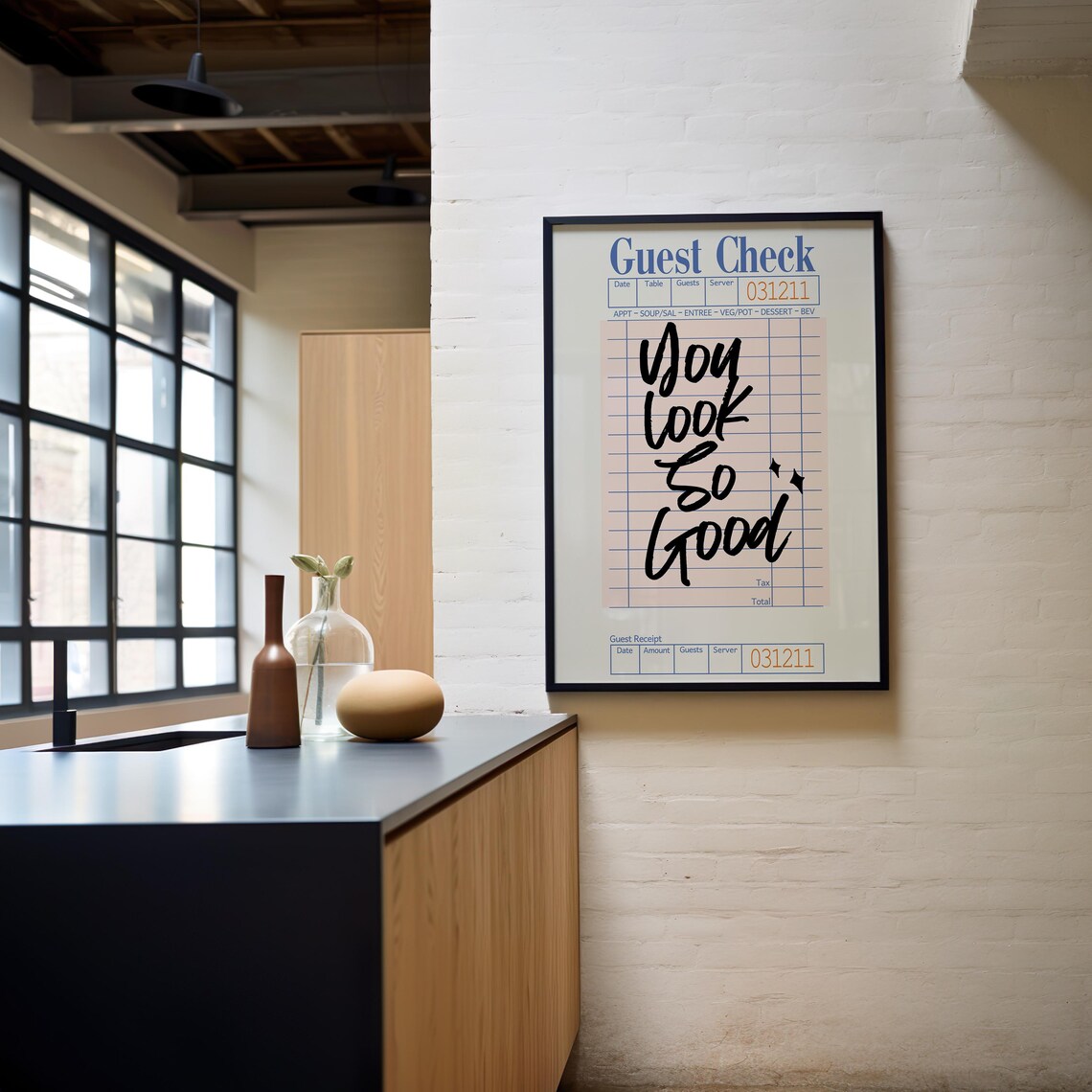 You Look So Good Guest Check Retro Art Print - Image 3