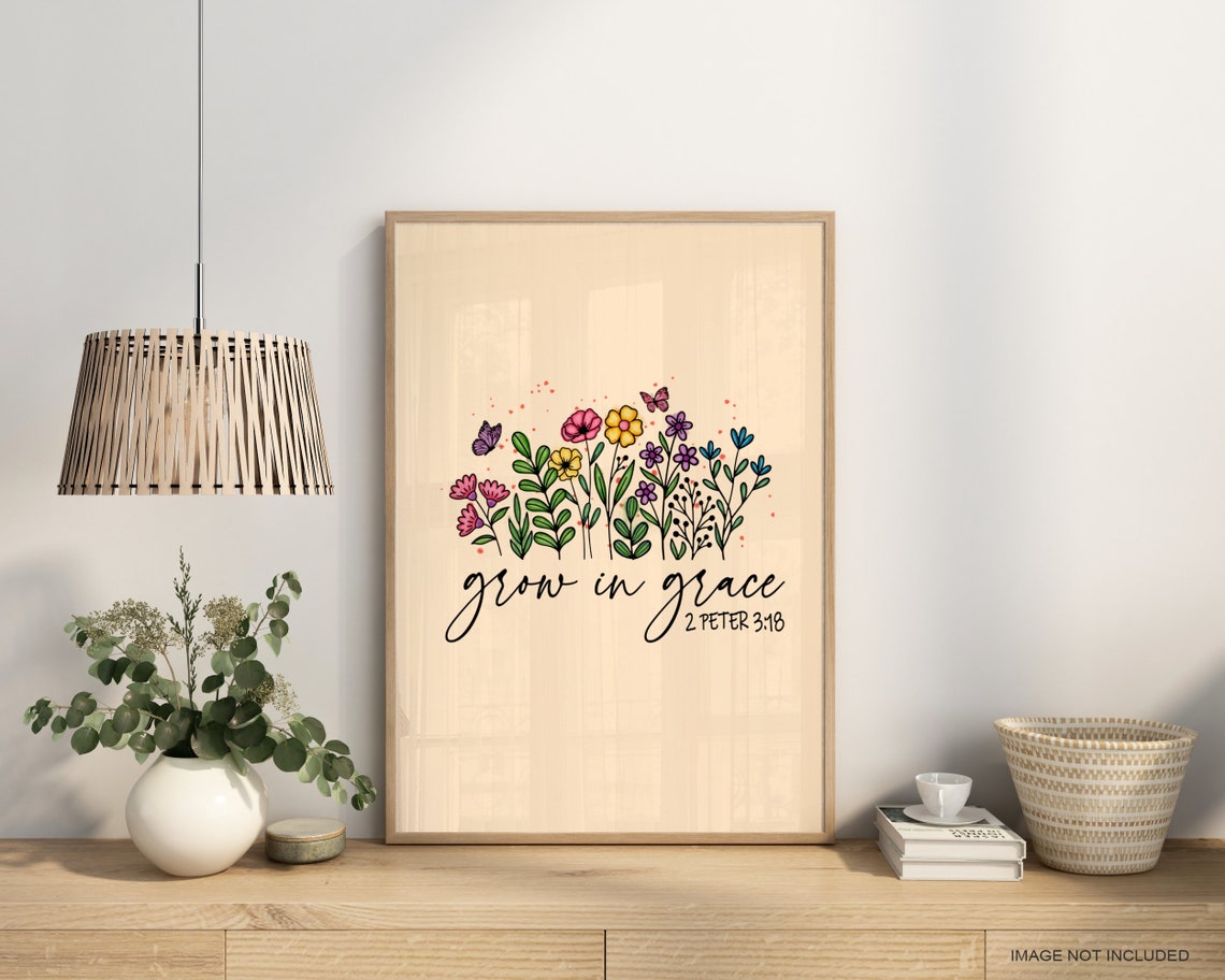 Grow In Grace 2 Peter 3:18 Wildflower Scripture Christian Poster - Image 3