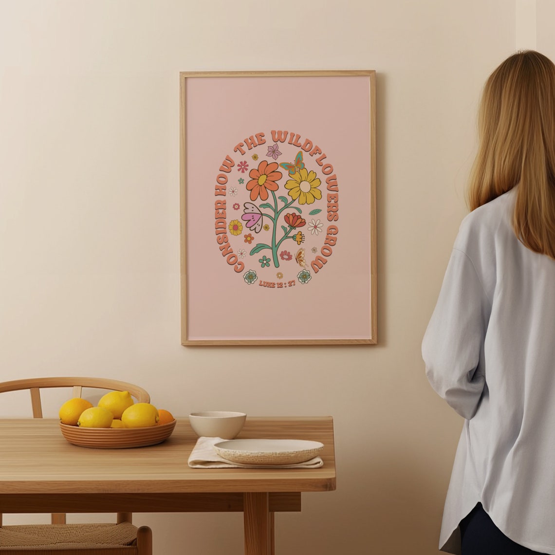 Consider How the Wildflowers Grow Poster Luke 12 27 Floral Decor - Image 2