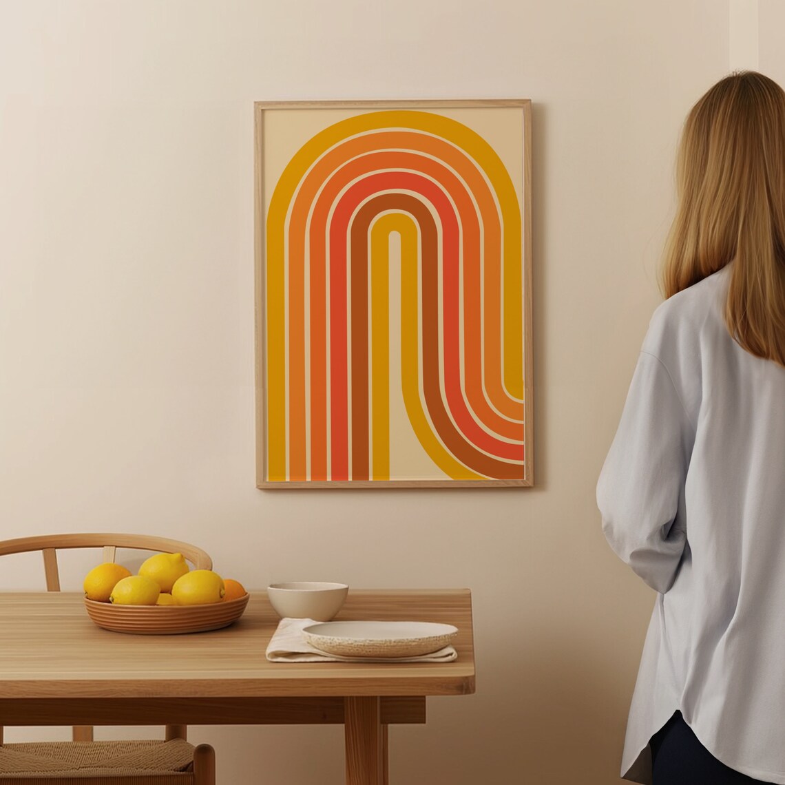 Retro Geometric Wall Art, Groovy Poster Print - Image 2