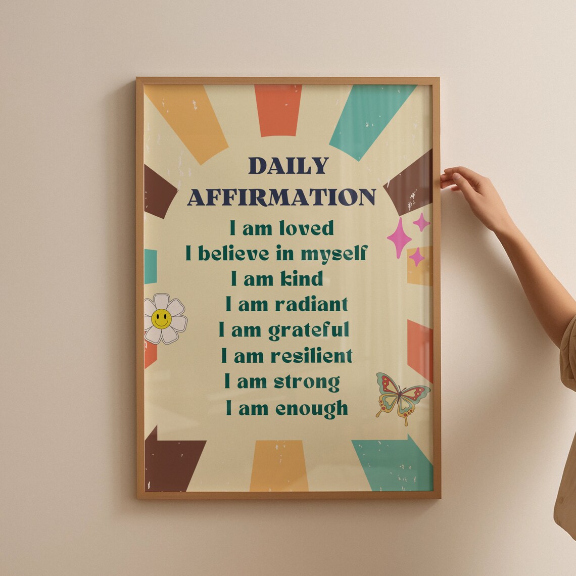 Retro Daily Affirmation Poster, Dorm Room Decor - Image 4