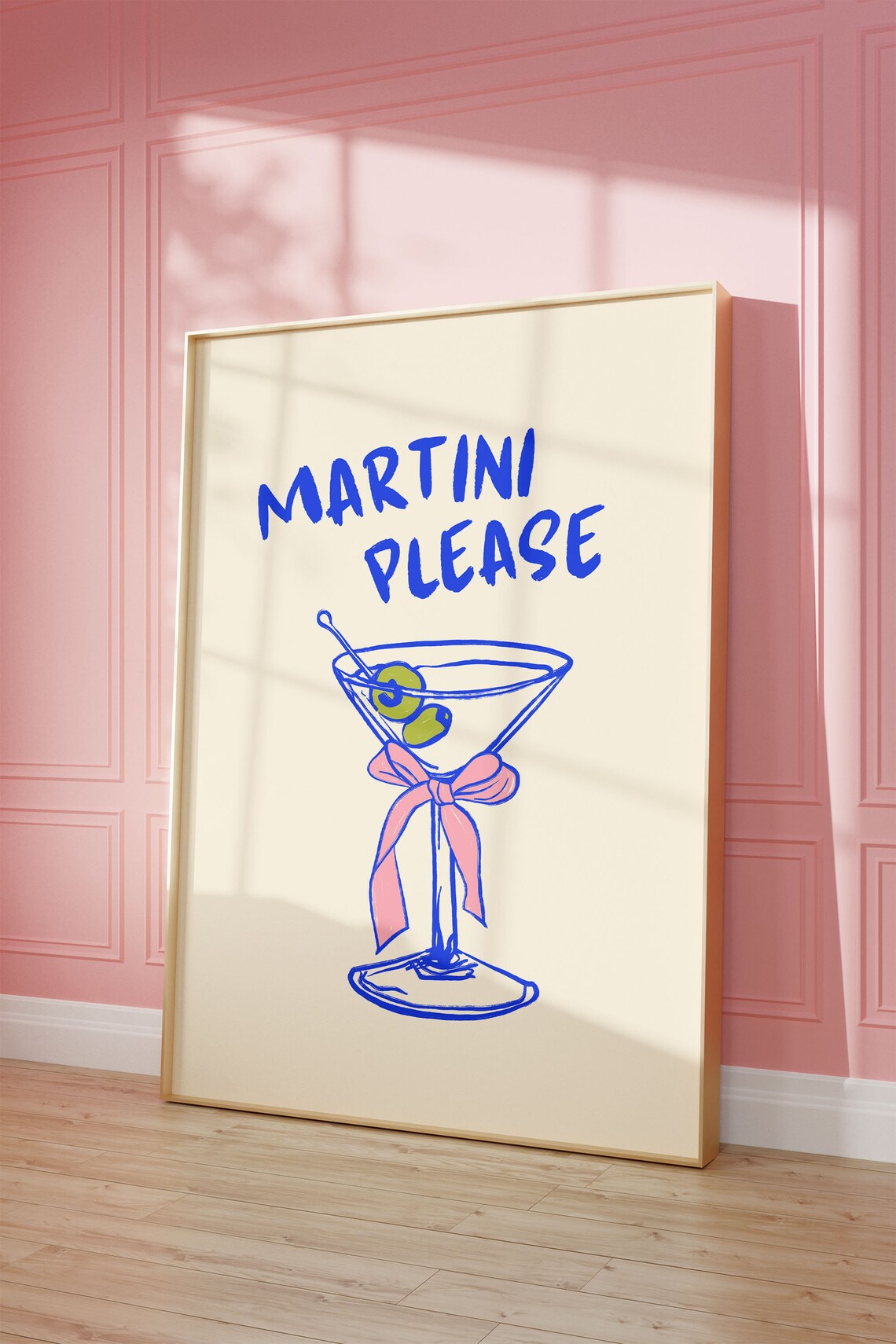 Dirty Martini Poster, Trendy Cocktail Bar Cart Decor - Image 3