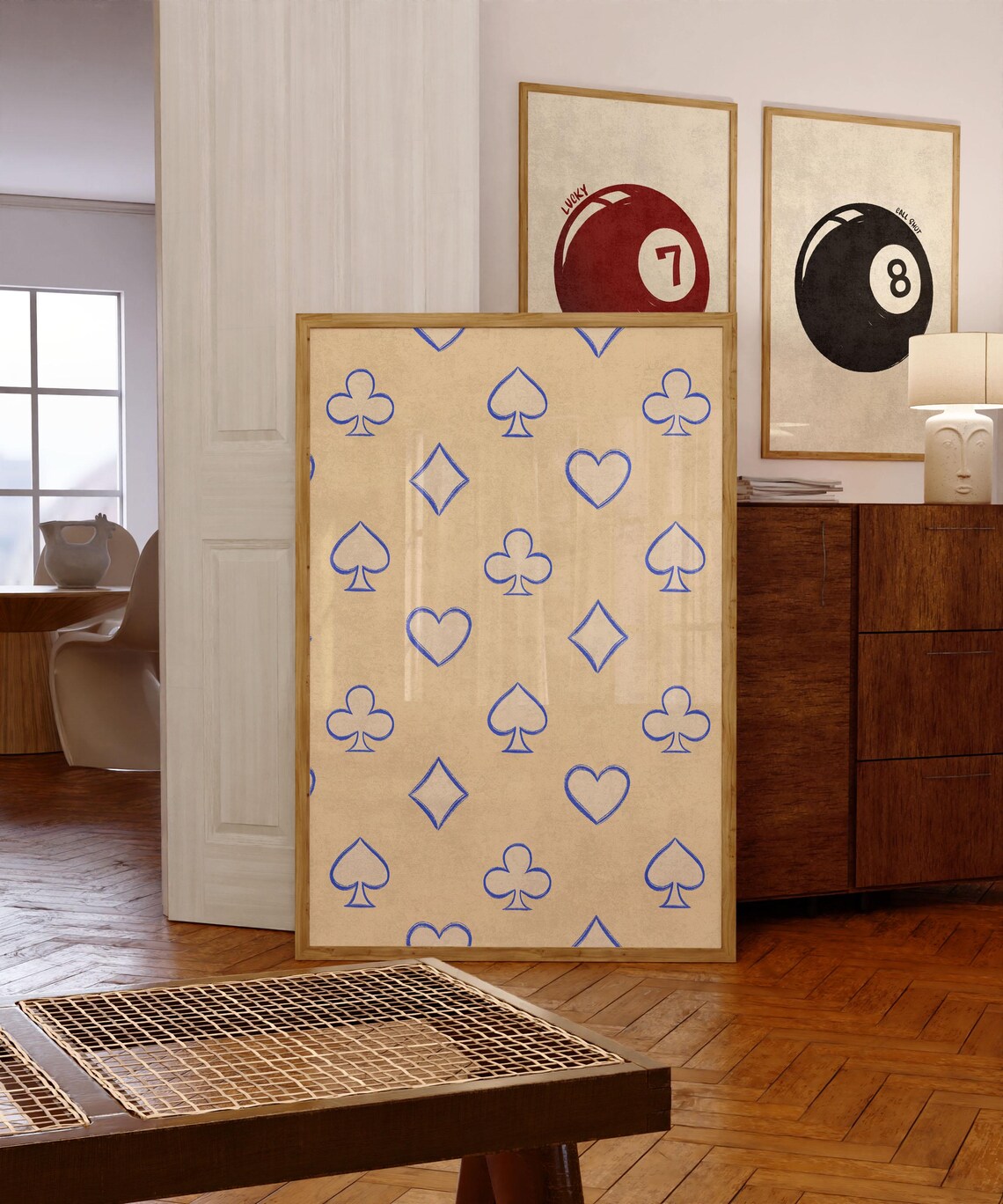 Playing Card Suits Trendy Dorm Room Art Print - Image 4