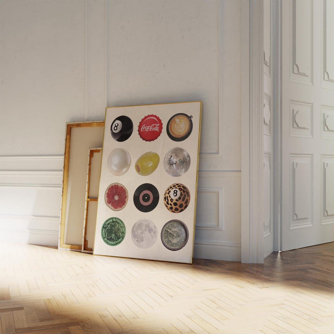 Retro Trendy Circle Icons Collage Dorm Room Decor Aesthetic Poster - Image 3