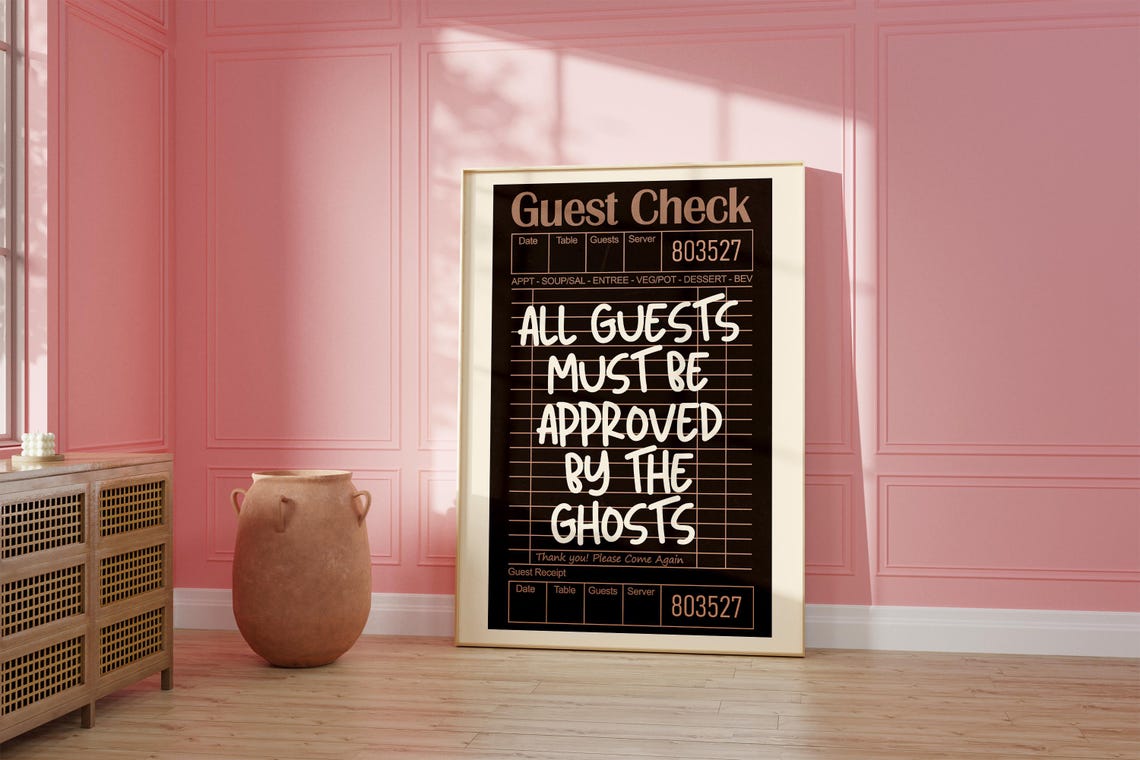 Funny Halloween Guest Check Poster All Guests Approved By The Ghosts