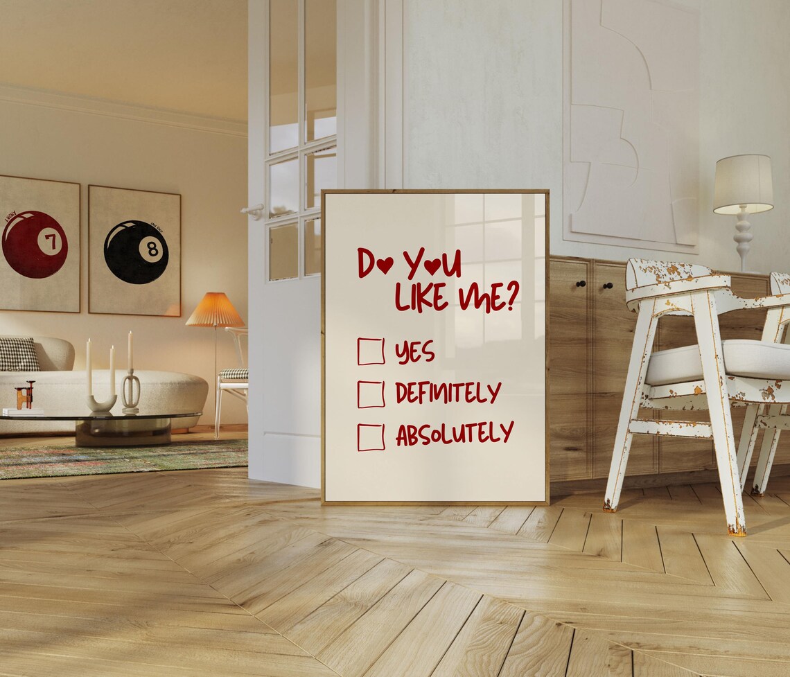 Do You Like Me Yes Definitely Absolutely Funny Quiz Quote Poster - Image 3