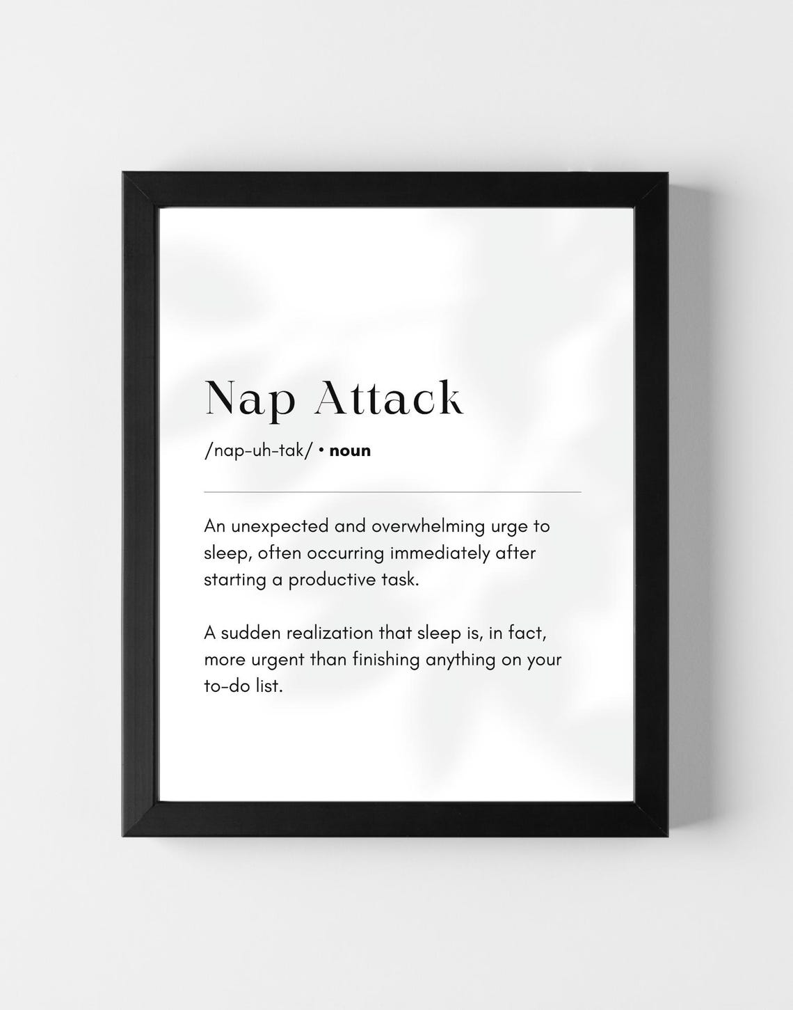Nap Attack Definition Dictionary Style Funny Sleep Lover Humor Poster