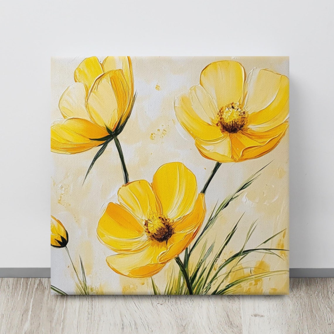 Buttercup Flower Wall Art Painting Print Flower Art Print Buttercup Art Gardener Gifts Living Room Wall Art Nature Print