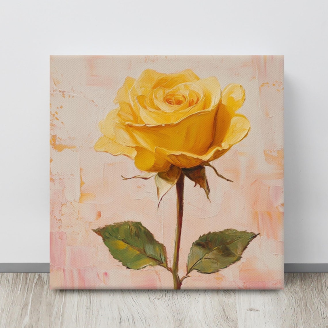 Yellow Rose Print Painting Print Flower Art Rose Painting Print Living Room Art Yellow Wall Art Pink Aesthetic Home Decor