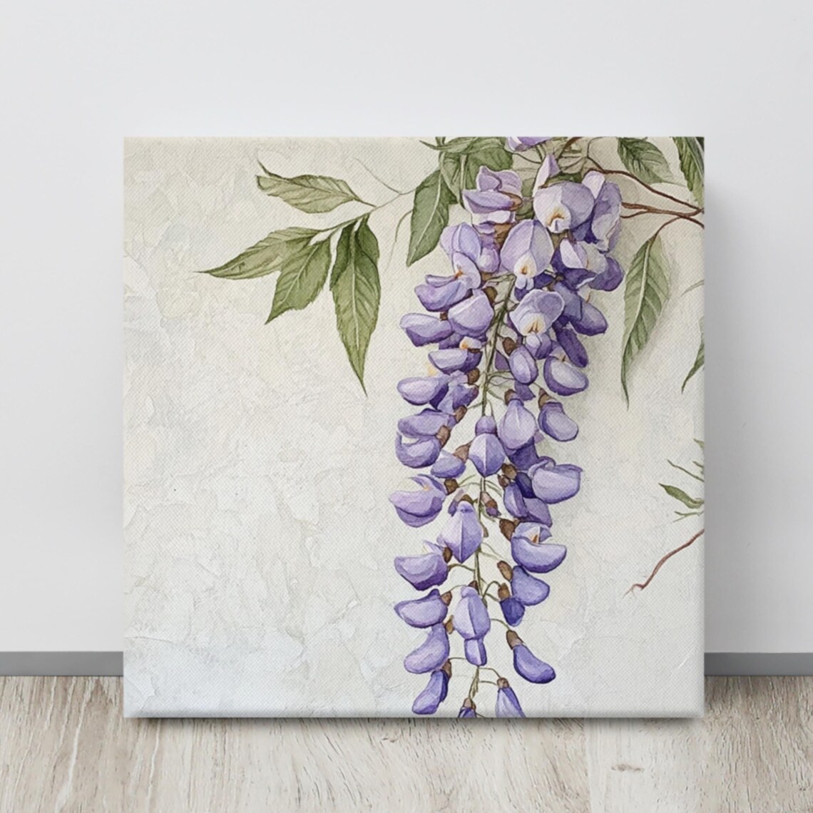 Purple Wisteria Blossom Cascade Vintage Painting Wall Art Poster