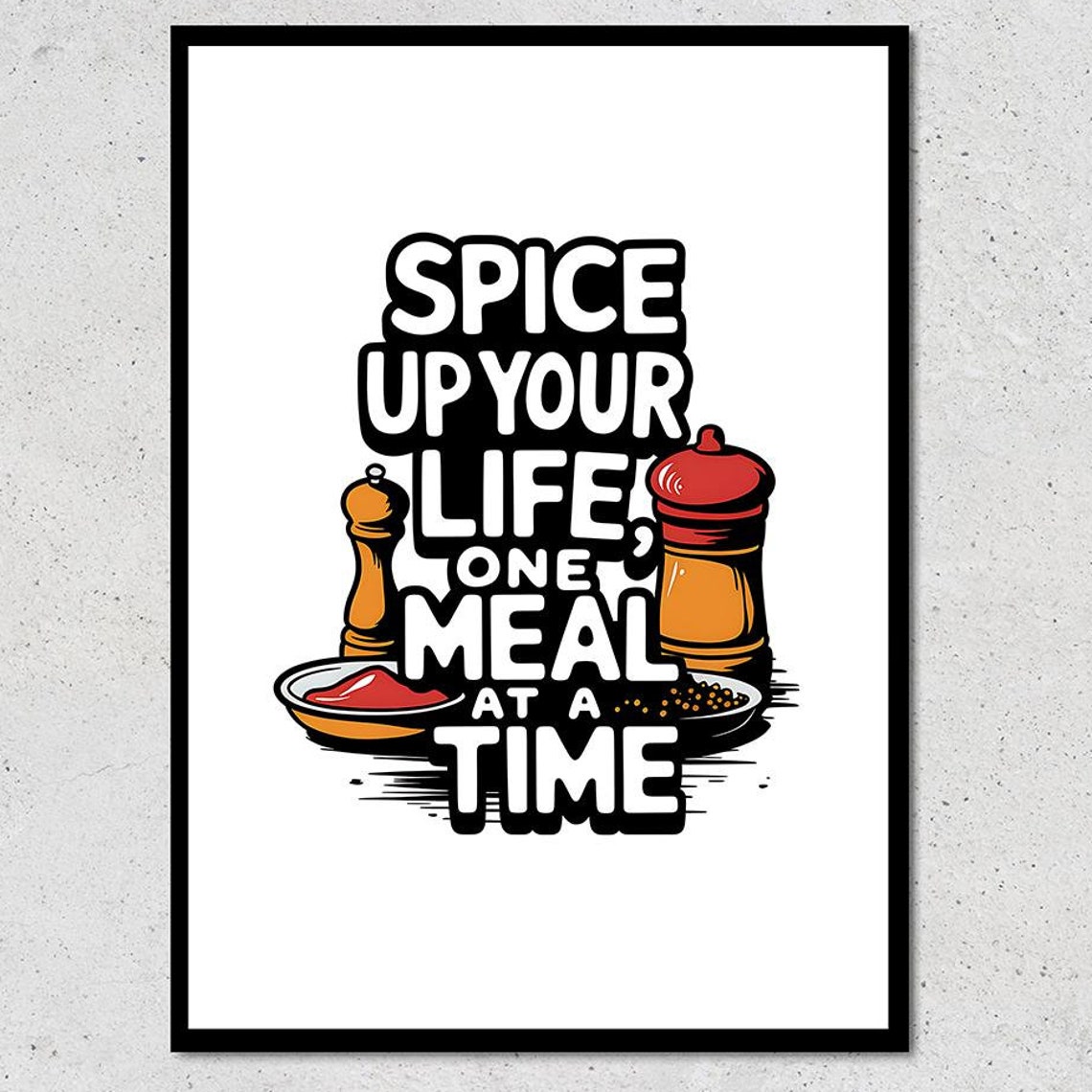 Spice Up Your Life Kitchen Poster Funny Cooking Gift Retro Spice Art