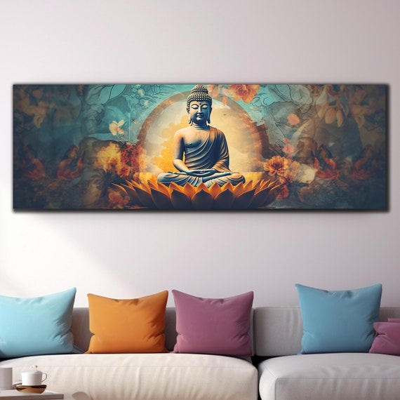 Buddha Wall Art Tempered Glass Wall Art Large Glass Wall Art Buddha Wall Decor Hindu Wall Art Panoramic Wall Art Glass Printing