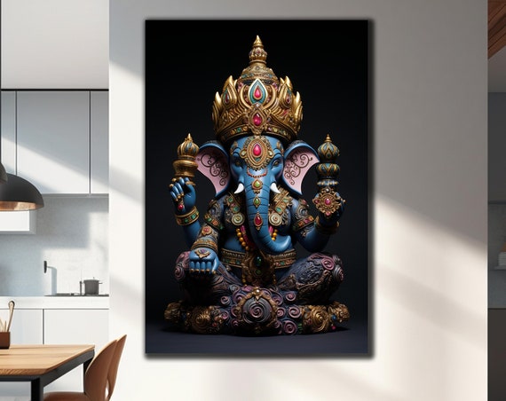 Tempered Glass Wall Art Ganesh Wall Art Panoramic Wall Art Abstract Wall Decor Housewarming Gifts Home Decor Gifts For Her Hindu Wall Decor