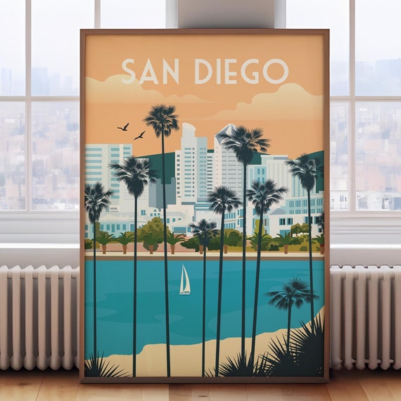 San Diego Travel Poster, California Art Print