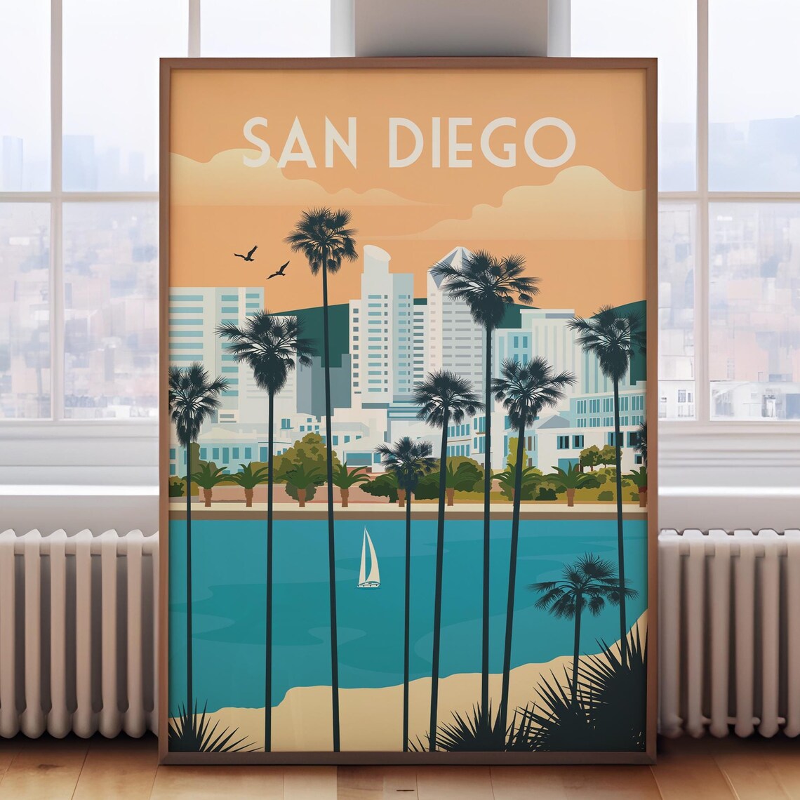 San Diego Travel Poster, California Art Print