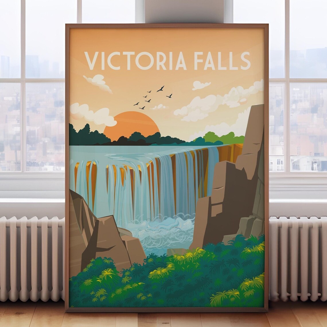 Victoria Falls, Zimbabwe Travel Poster Art Print