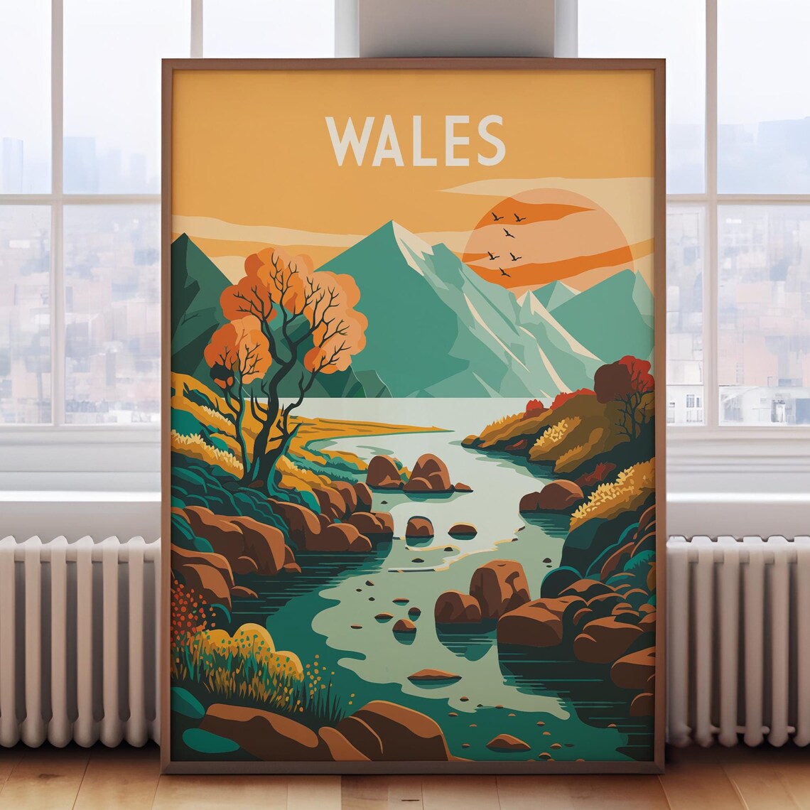 Wales Vintage Travel Poster, Retro Travel Art Print