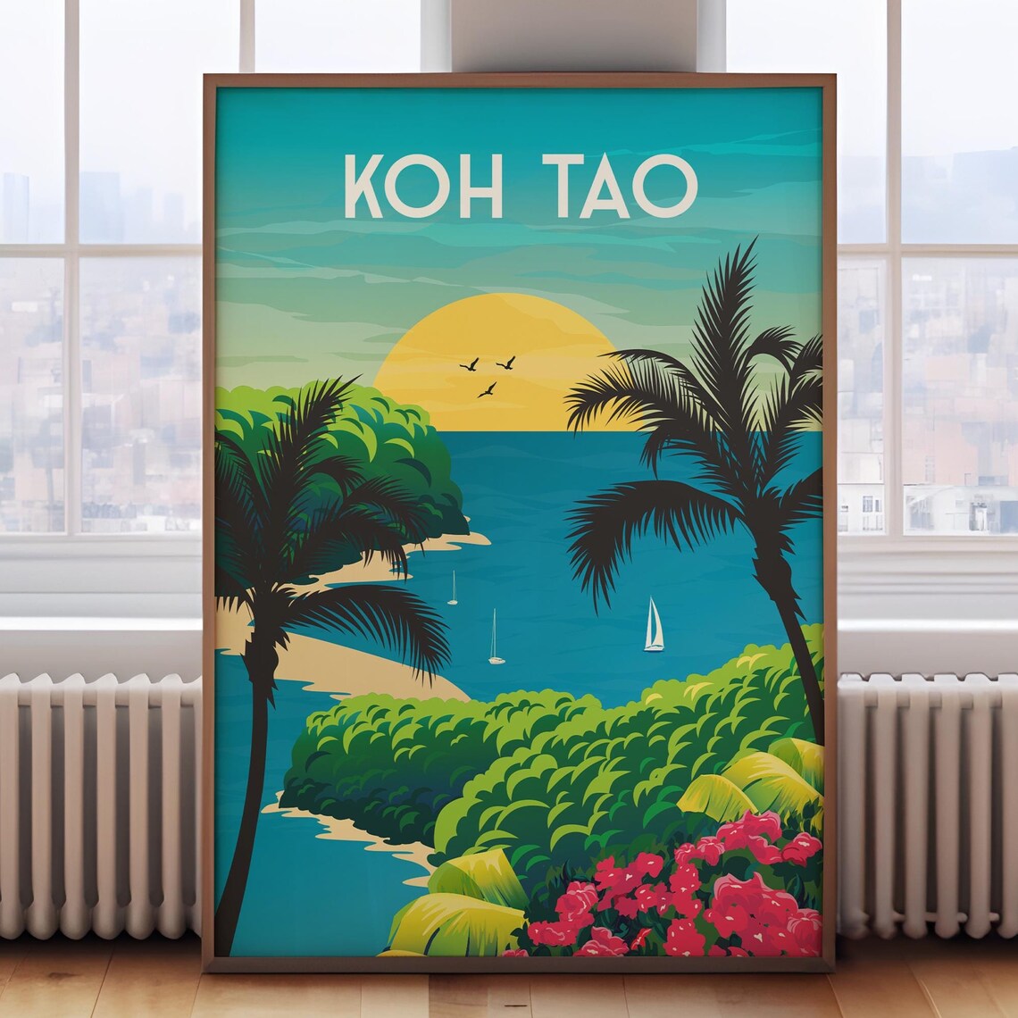 Koh Tao Travel Poster, Thailand Art Print