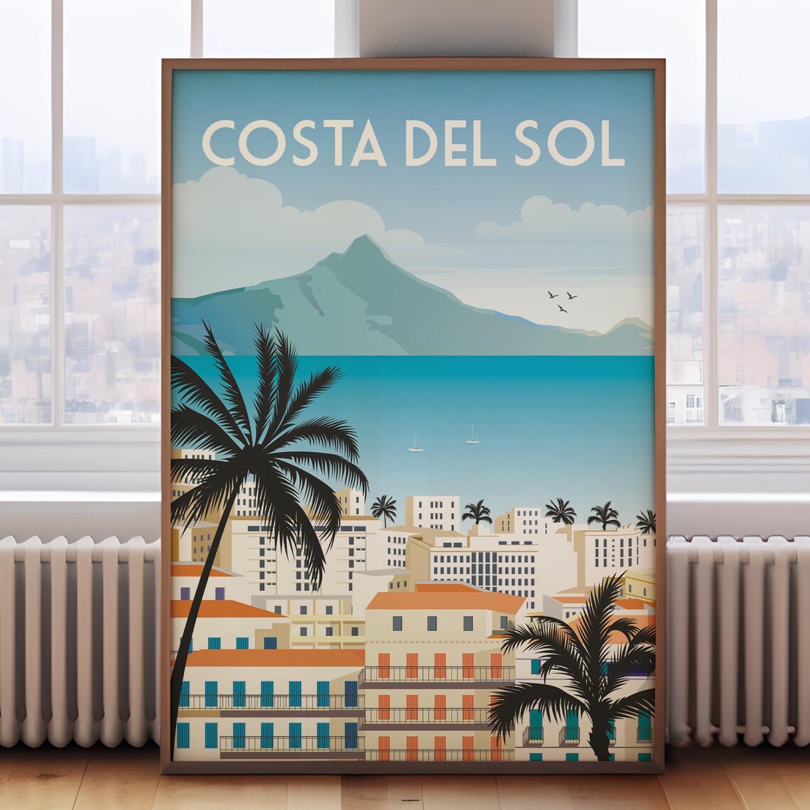 Costa Del Sol Retro Travel Poster, Spain Coast