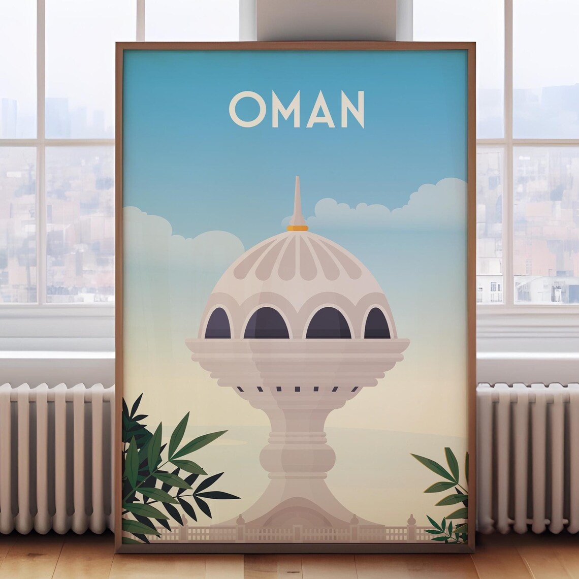Oman Travel Poster, Retro Muscat City Print