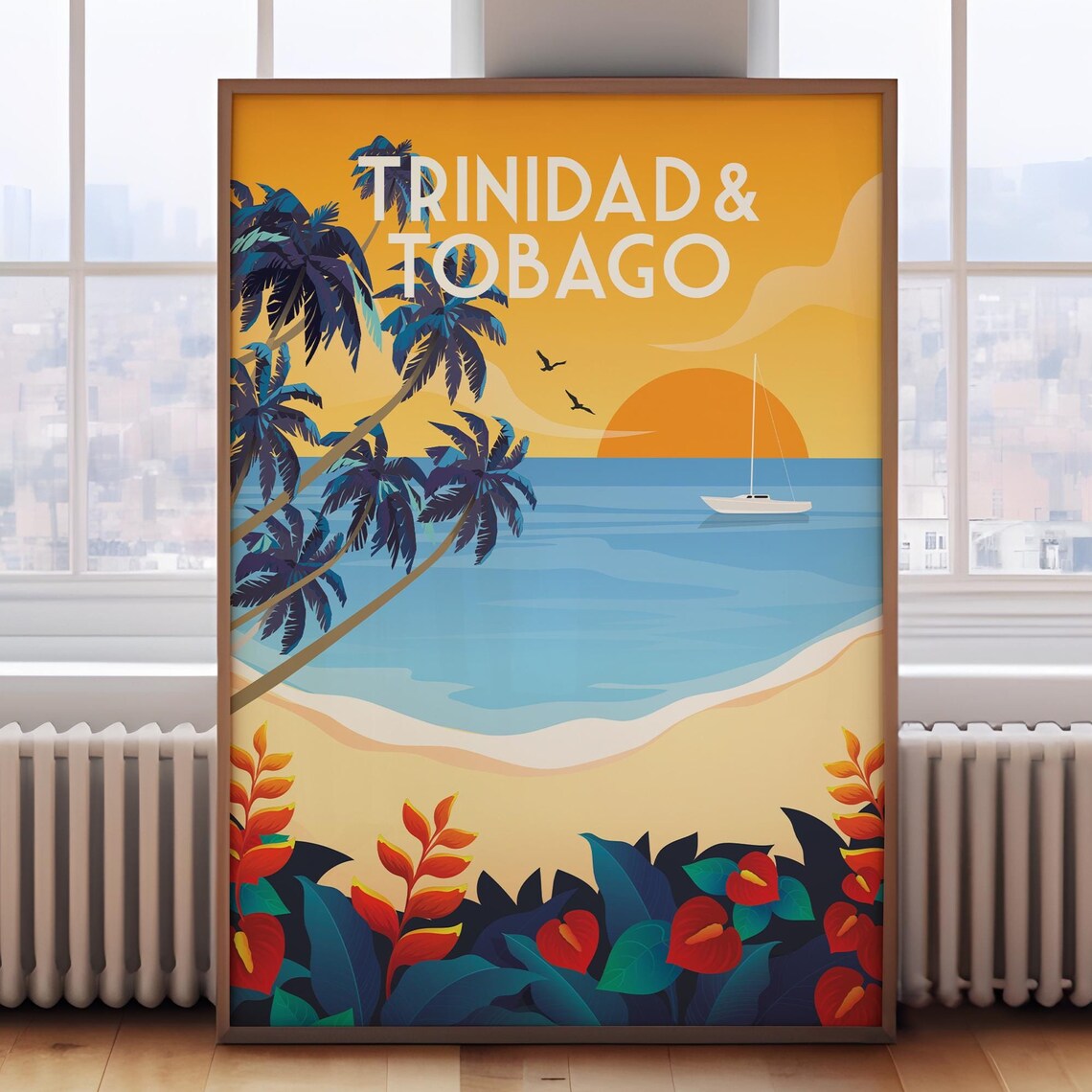 Trinidad and Tobago Travel Poster, Caribbean Print