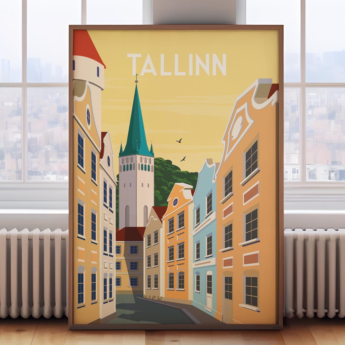 Tallinn Vintage Travel Poster, Estonia Travel Art Print