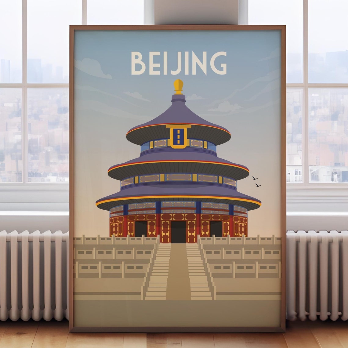 Beijing Travel Poster China Poster Beijing Print Beijing Poster China Travel Print China Print China Wall Art Retro Travel Print